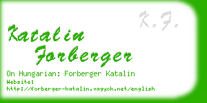 katalin forberger business card